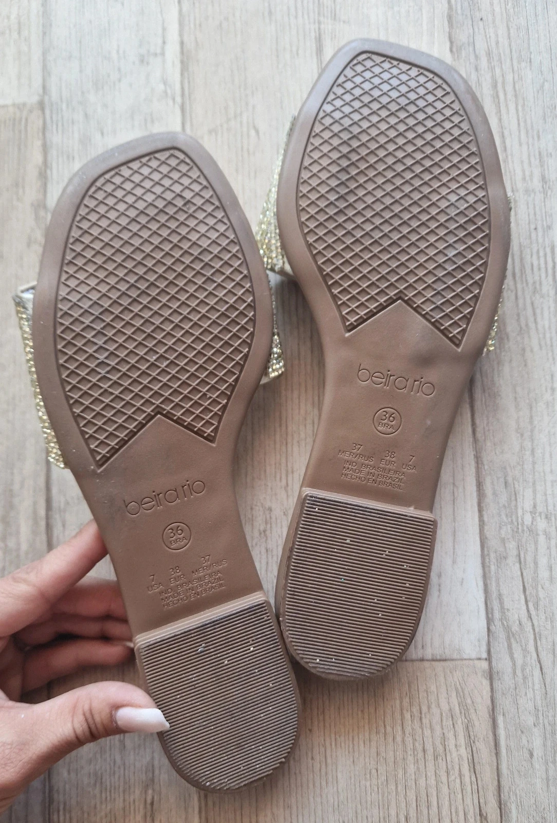 Beira Rio gouden sandalen met strass, maat 37 (geschikt voor maat 36) – photo 6